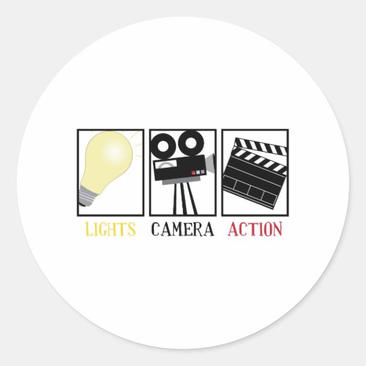 Lichtcamera-actie Ronde Sticker (Voorkant)