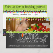 Lichtcamera Action Holiday Party Foto Uitnodigen Kaart (Voorkant / Achterkant)