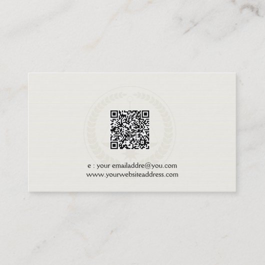 Lichtcrème schaal van Justitie Watermerk Business  Visitekaartje (Achterkant)