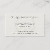 Lichtcrème schaal van Justitie Watermerk Business  Visitekaartje (Voorkant)