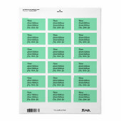 Lichtdeeg Mint Green Address Sticker (Full Sheet)