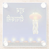 Lichtdiwali-lamp - Glazen Onderzetter (Achterkant)