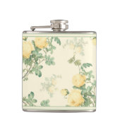 Lichtdoorbloem gele roze bloemen heupfles (Voorkant)