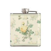 Lichtdoorbloem gele roze bloemen heupfles (Achterkant)