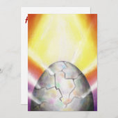 lichtdoorbraak van groot eitje bij het begin feestdagenkaart (Voorkant / Achterkant)