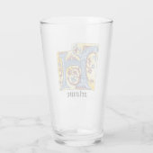 Lichtdoorlatende middeleeuwse blauw en rode ijshee glas (Achterkant)