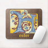 Lichtdoorlatende middeleeuwse blauw en rode ijshee muismat (Met muis)