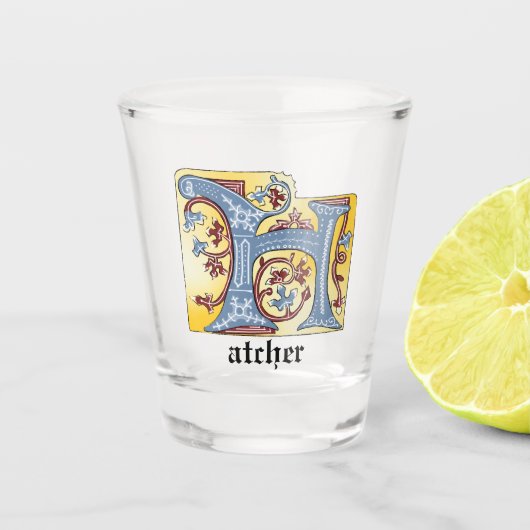 Lichtdoorlatende middeleeuwse blauw en rode ijshee shot glas (Voorkant)