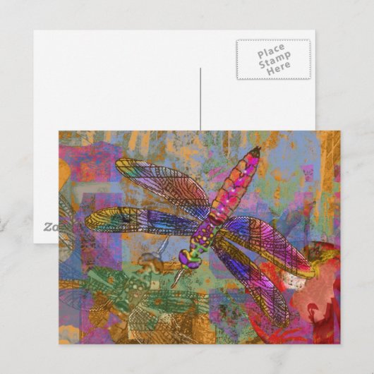 Lichtdragonfly Briefkaart (Voorkant / Achterkant)