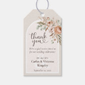 Lichte aarde Toon Bloemen Rustieke bruiloft Dank u Cadeaulabel (Voorkant)