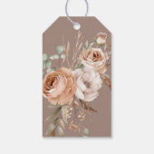 Lichte aarde Toon Bloemen Rustieke bruiloft Dank u Cadeaulabel (Achterkant)