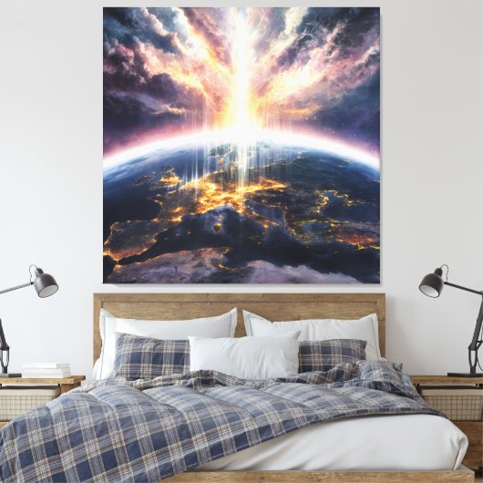 *~* Lichte Aarde Wereld Kosmische AP70 Liefde Canvas Afdruk (Insitu (Slaapkamer))