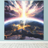 *~* Lichte Aarde Wereld Kosmische AP70 Liefde Canvas Afdruk (Insitu (Houten vloer))