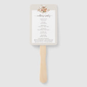 Lichte Aardetoon Bloem Bruiloftsprogramma / Feest Handwaaier (Achterkant)