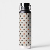 Lichte aardetoon bos polka stippen ontwerp waterfles (Achterkant)