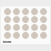 Lichte aardetoon boslandschap polka stippen ontwer ronde sticker (Vel)