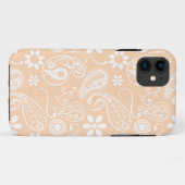 Lichte abrikoos Paisley; Bloemen Case-Mate iPhone Case (Achterkant (horizontaal))