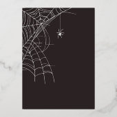 Lichte Academia Bloemen Halloween Skull Crown Spid Folie Uitnodiging (Achterkant)
