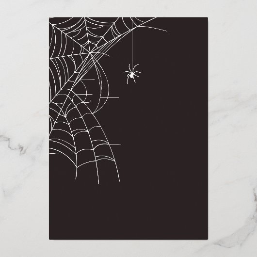 Lichte Academia Bloemen Halloween Skull Crown Spid Folie Uitnodiging (Achterkant)