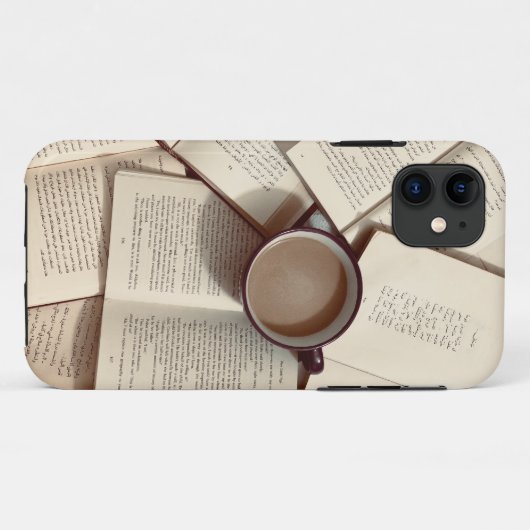 Lichte Academia Esthetische koffie en boeken Case-Mate iPhone Case (Achterkant (horizontaal))