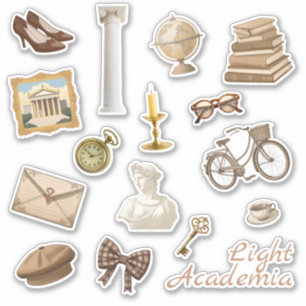 Lichte Academia Stickers   Tijdschrift Stickers