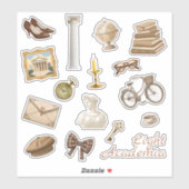 Lichte Academia Stickers | Tijdschrift Stickers (Vel)