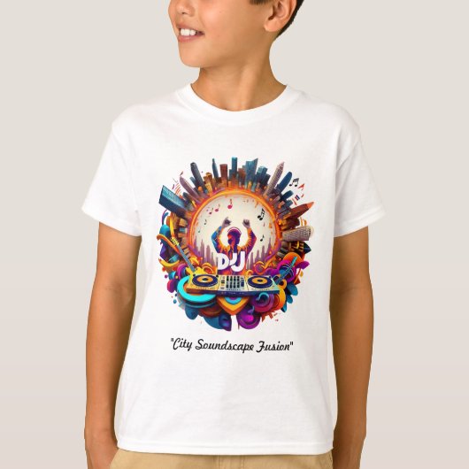 "Lichte achtergrond muziek kunst" T-shirt (Voorkant)