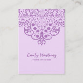 Lichte achtergrond Paarse  Lace Busi Visitekaartje (Voorkant)