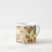 Lichte achtergrond vintage bloemendesign espresso kop (Voorkant rechts)