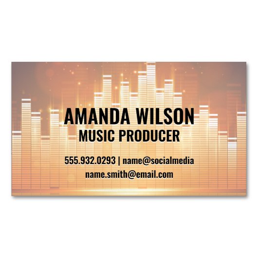 Lichte achtergrond voor Equalizer Magnetisch Visitekaartje (Voorkant)