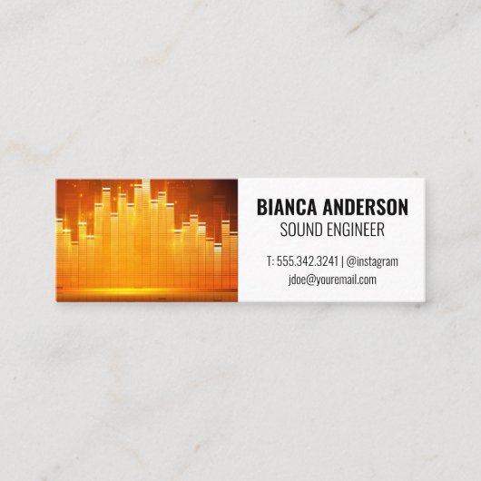 Lichte achtergrond voor Equalizer Mini Visitekaartje (Voorkant)