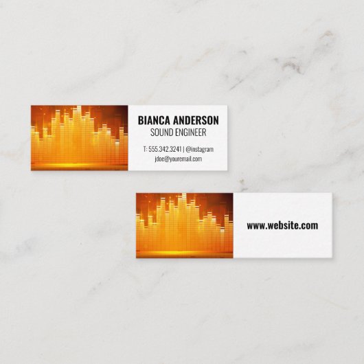 Lichte achtergrond voor Equalizer Mini Visitekaartje (Voorkant / Achterkant)