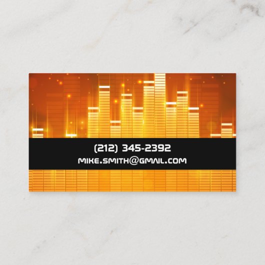 Lichte achtergrond voor Equalizer Visitekaartje (Achterkant)