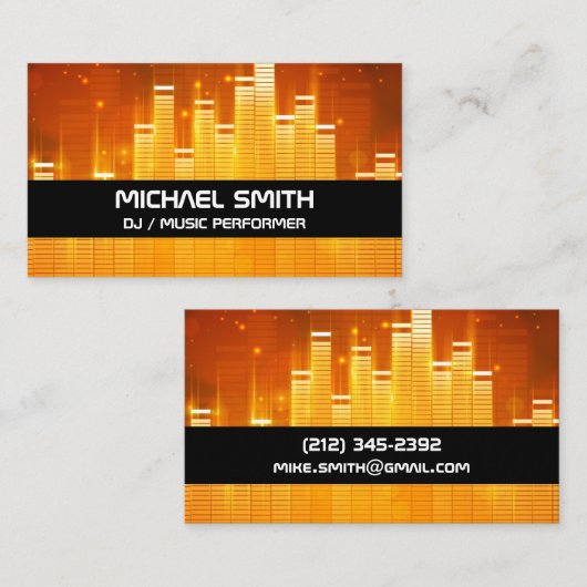 Lichte achtergrond voor Equalizer Visitekaartje (Voorkant / Achterkant)