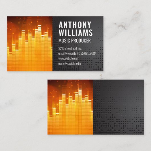 Lichte achtergrond voor Equalizer Visitekaartje (Voorkant / Achterkant)