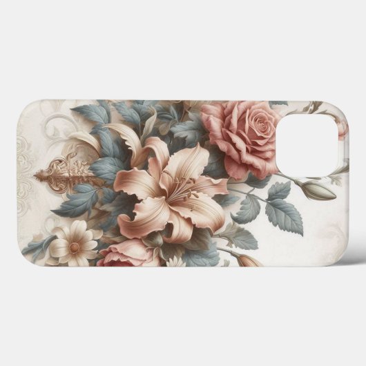 Lichte Antiek bloemen perfectie Case-Mate iPhone Case (Achterkant (horizontaal))