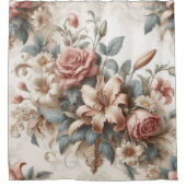 Lichte Antiek bloemen perfectie Douchegordijn (Voorkant)