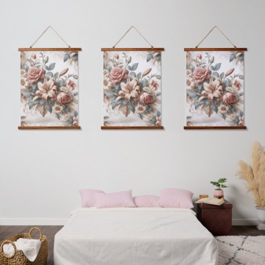 Lichte Antiek bloemen perfectie Hangend Wandkleed (Slaapkamer)