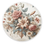 Lichte Antiek bloemen perfectie Keramische Knop (Voorkant)