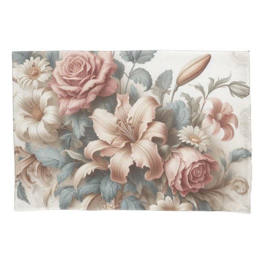 Lichte Antiek bloemen perfectie Kussensloop (Voorkant)
