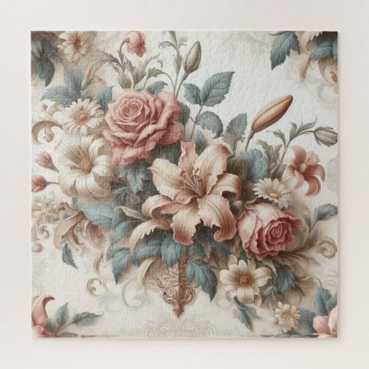 Lichte Antiek bloemen perfectie Legpuzzel (Verticaal)