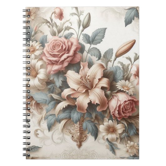 Lichte Antiek bloemen perfectie Notitieboek (Voorkant)