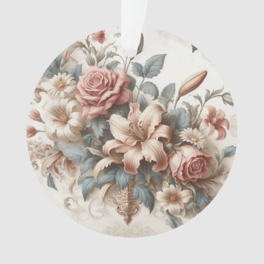Lichte Antiek bloemen perfectie Ornament (voorkant)