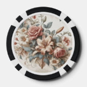 Lichte Antiek bloemen perfectie Poker Chips (Achterkant)