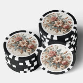 Lichte Antiek bloemen perfectie Poker Chips (Opstapeling)