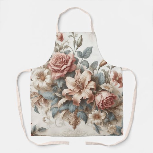 Lichte Antiek bloemen perfectie Schort (Voorkant)