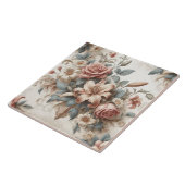 Lichte Antiek bloemen perfectie Tegeltje (Zijkant)