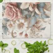 Lichte Antiek bloemen perfectie Theedoek (Gevouwen)