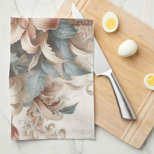 Lichte Antiek bloemen perfectie Theedoek (Quarter Fold)