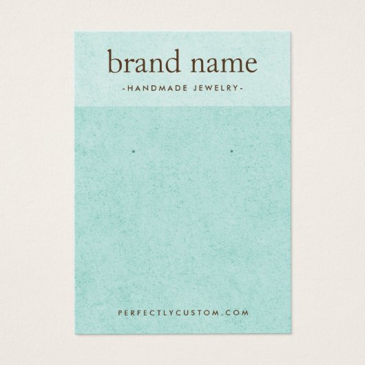 Lichte aqua blue texture earring Display card Visitekaartje (Voorkant)